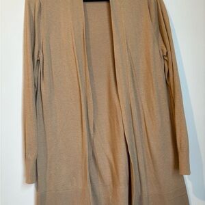 Ann Taylor Tan Open-Front Sweater